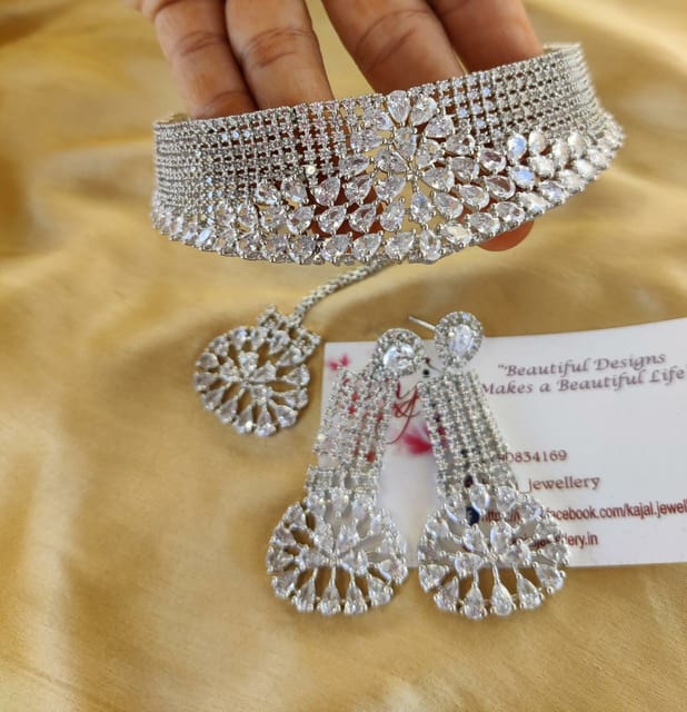 American diamond bridal choker