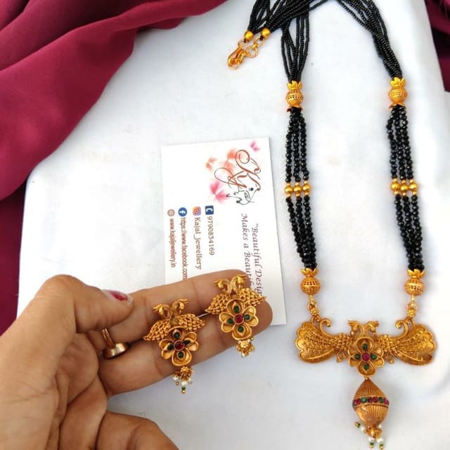 New design black beads with earrings