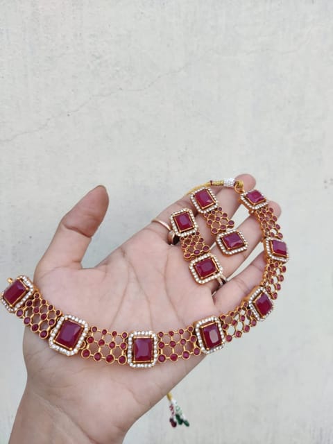 Ruby stone necklace