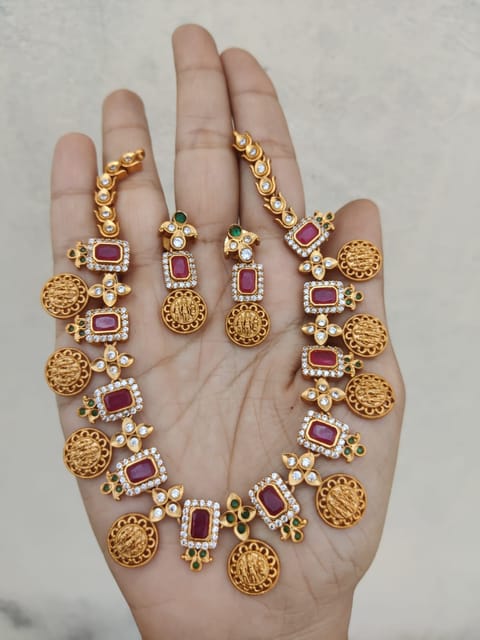Cz ramparivar necklace