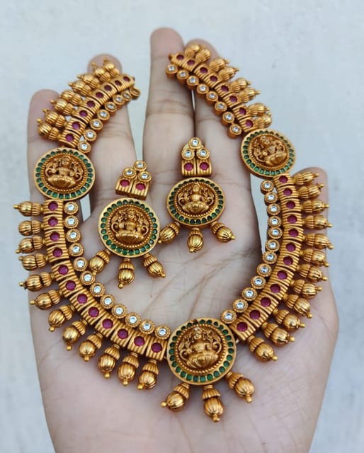 Cz lakshmi necklace
