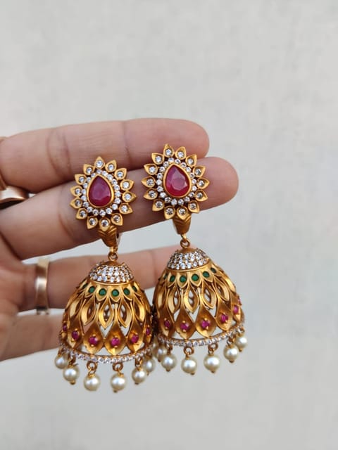 Cz bridemaids matte jhumki