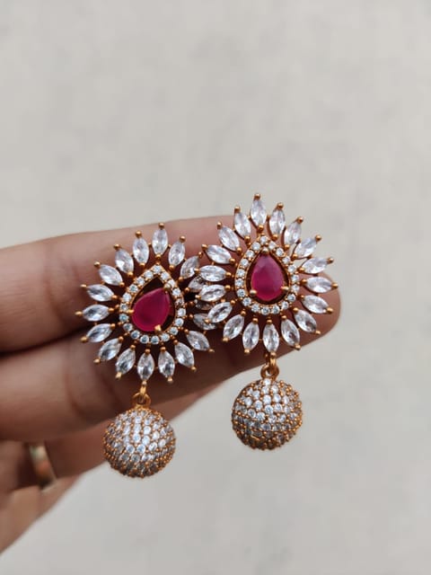 American diamond jhumkis