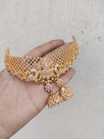 Baby pink ad necklace