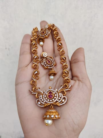 Cz golden necklace
