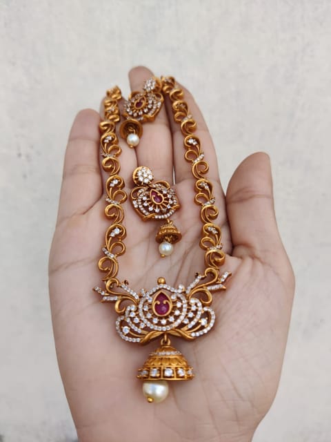 Cz golden necklace