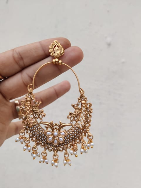Pearl Chandbali jhumki