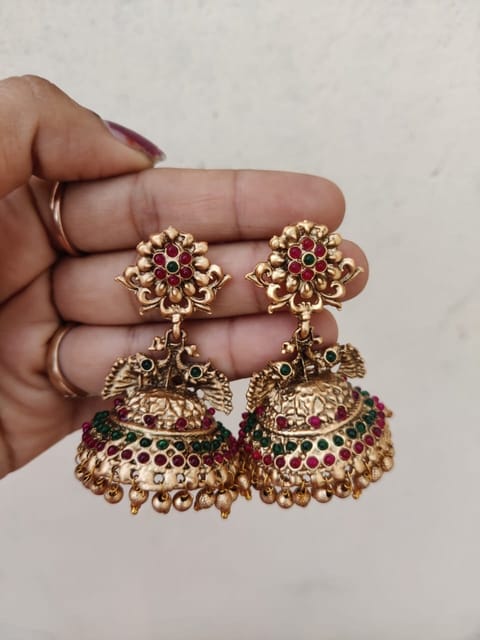 Flower matte jhumki