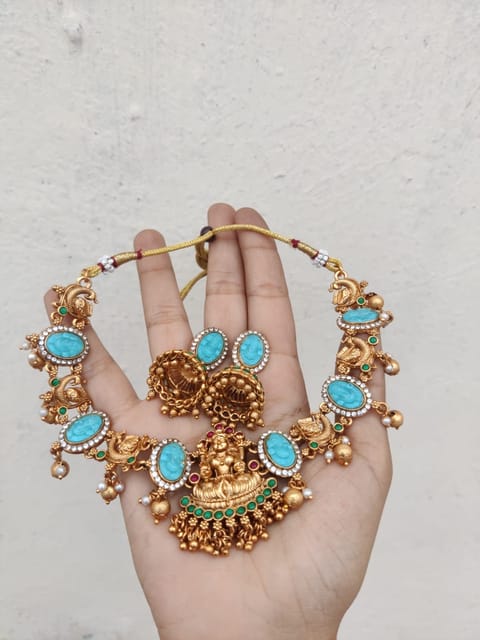 Turquoise color necklace clearance