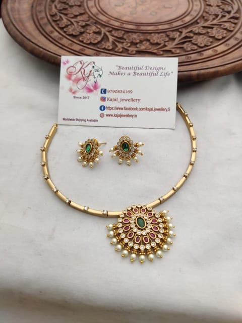 Kemp attigai choker premium quality gold look