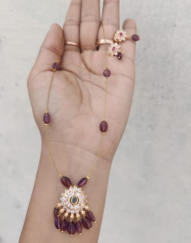 Maroon Invisible set micro plated