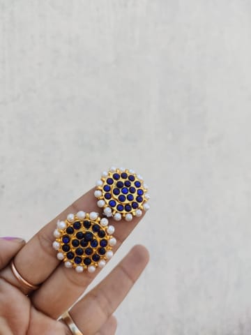 Blue kemp earrings stud