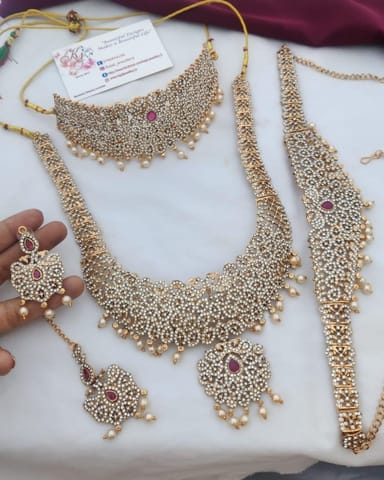 White semi bridal set