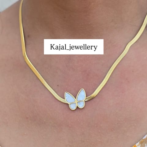 Western snake chain gold stainless chain white