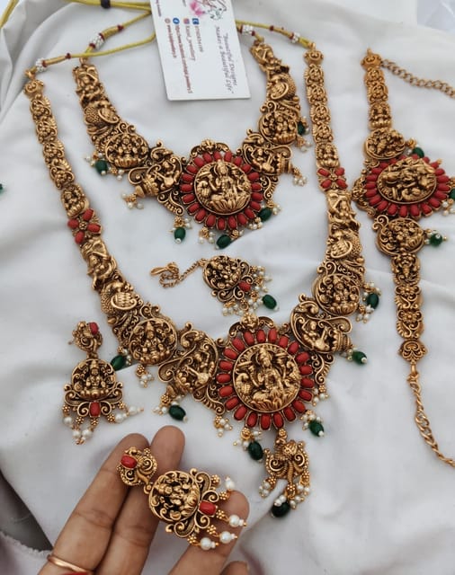 Coral temple semi bridal set