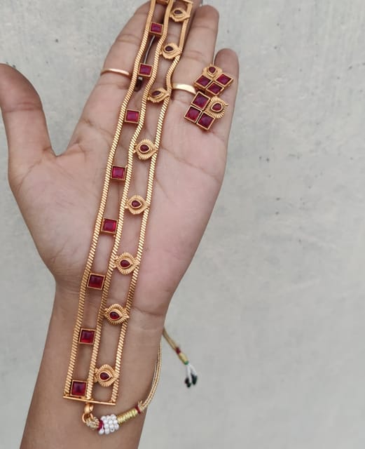 Maroon kemp choker set
