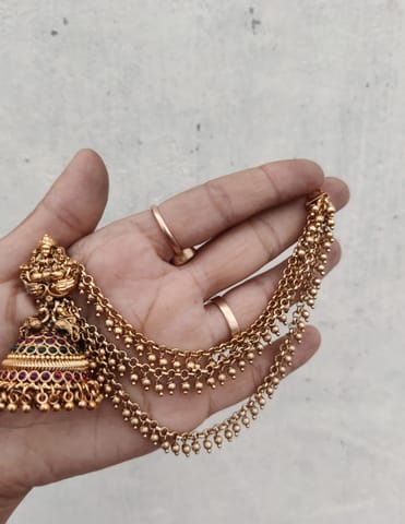 Temple Jhumka with mattle