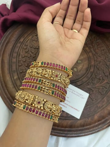 Temple bangles set of 6