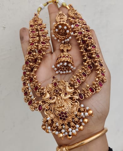 Temple necklace pink