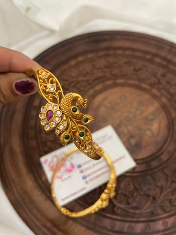 Openable Cz golden bangle for adults