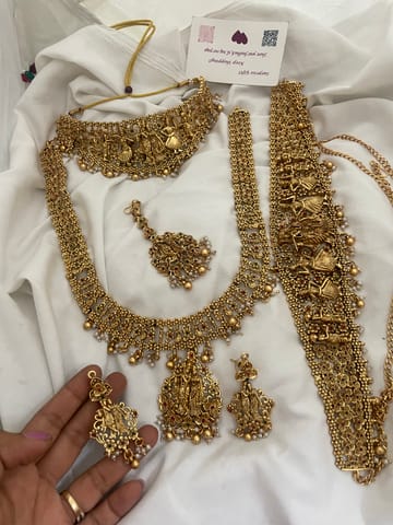 Radha Krishna temple combo jewellery