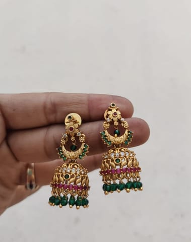 Green Cz kemp gold