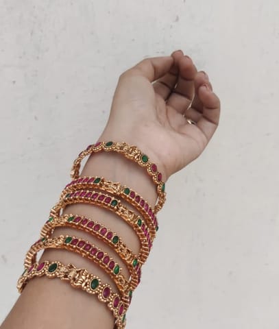 Temple bangles set of 6