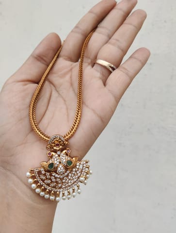 Cz gold plated peacock