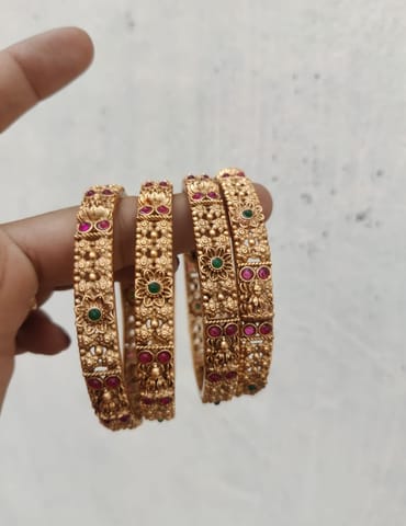 Temple bangles set of 4