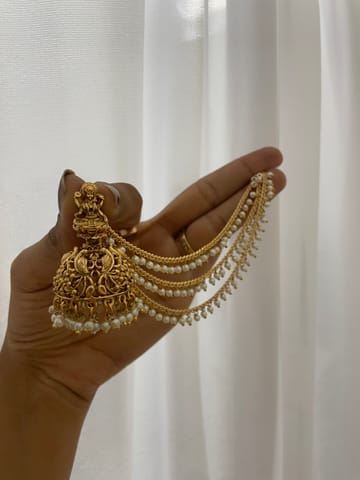 Temple Jhumki with Mattel earrings
