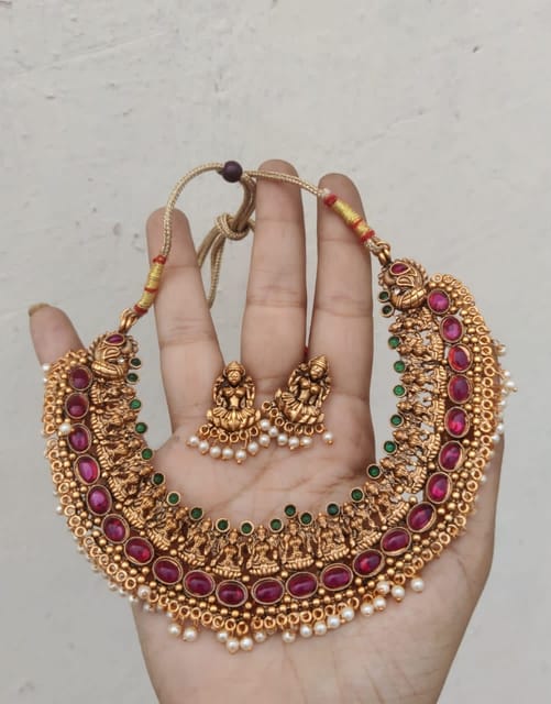 Lakshmi elephant necklace set