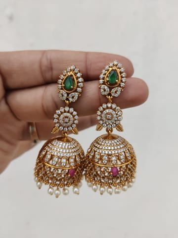 New Cz gold Jhumki