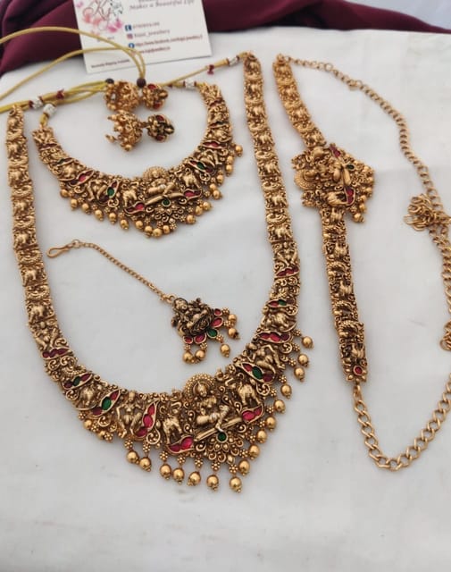 Temple Meenakari semi set