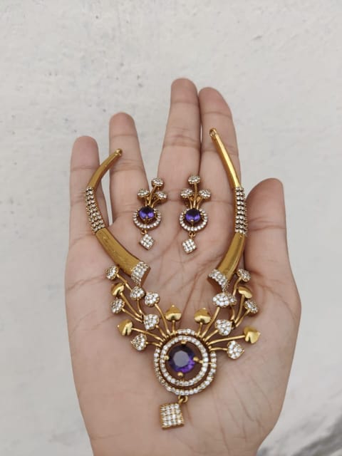 Cz Violet golden set