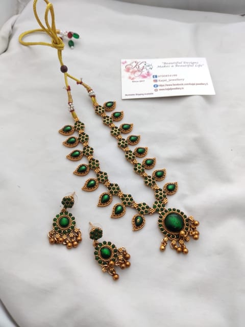 Green palakka necklace set
