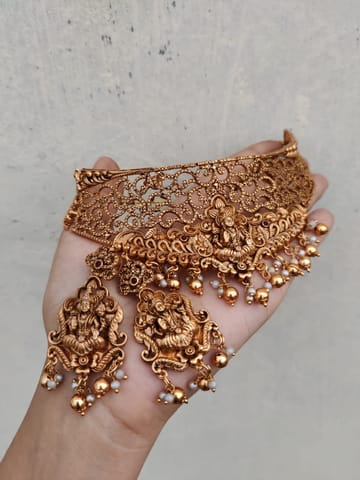 Temple Lakshmi golden choker