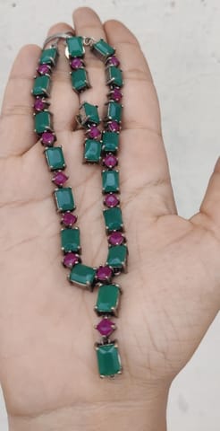 Oxidised necklace set