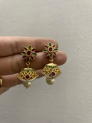 Cz gold earrings mini