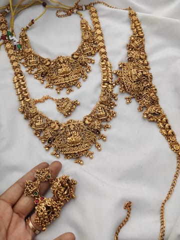Golden Lakshmi semi bridal set