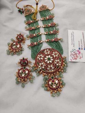 Green Victorian set maharani style premium