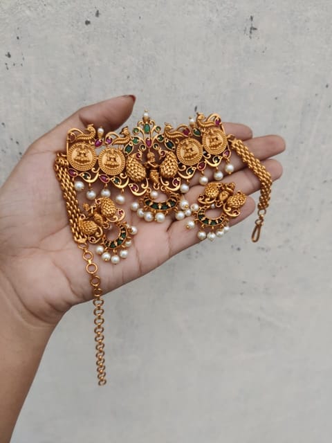 Cz antique premium gold choker