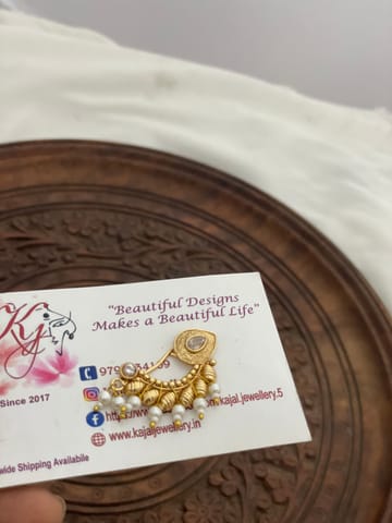 Marathi style golden nose pin