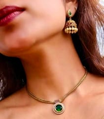 Cz green Attigai with Jhumka