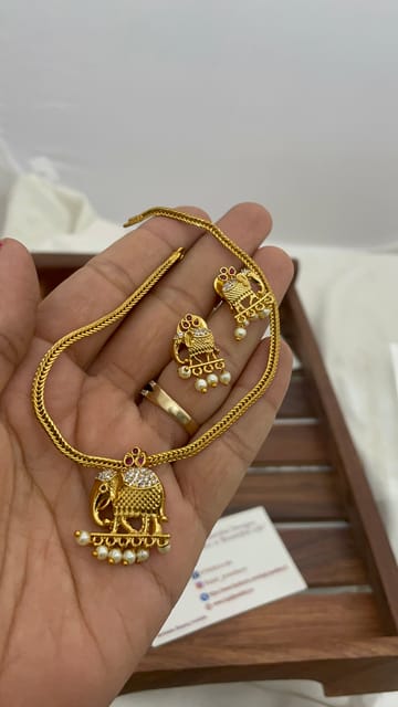 Elephant temple necklace set