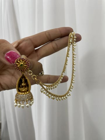 New temple jhumka with Pearl
