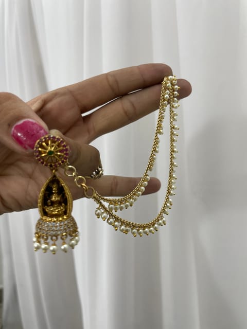 New temple jhumka with Pearl