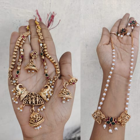 Elephant necklace with set Lakshmi