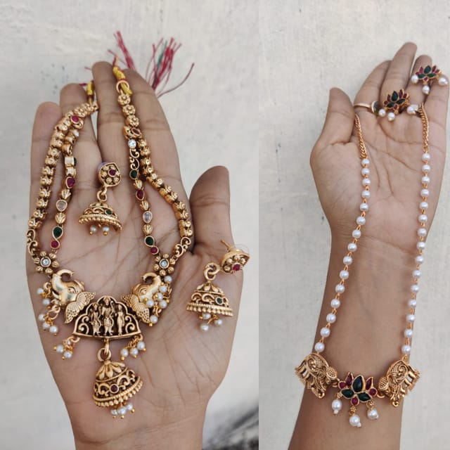 Elephant necklace with set Lakshmi