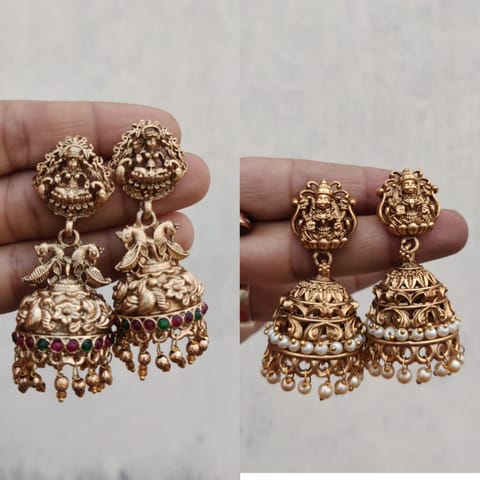 Temple jhumki set of 2