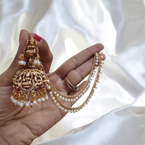 Temple Jhumka Earchain
